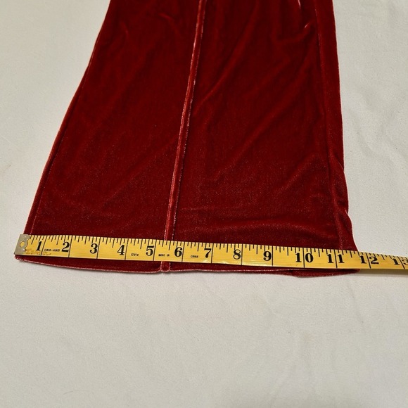 Wide Leg Women's M S'EDGE Atlanta Velour Rosy Red Pants Office Travel Comfort - Picture 9 of 10